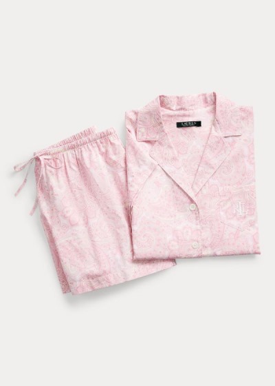 Conjunto Pijama Ralph Lauren Mujer Blancos / Rosas - Paisley Modal Boxer - UYCSF1629